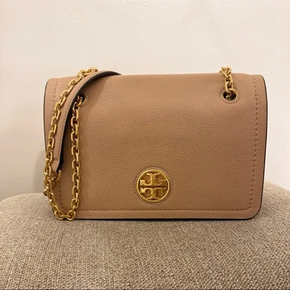 💯 Tory Burch Carson Convertible Leather Crossbody Bag In Devon Sand - Picture 5 of 12